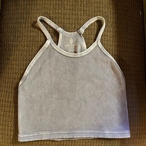 Free People Movement Happiness Runs Crop Tank in Vintage Light Grey in size M/L